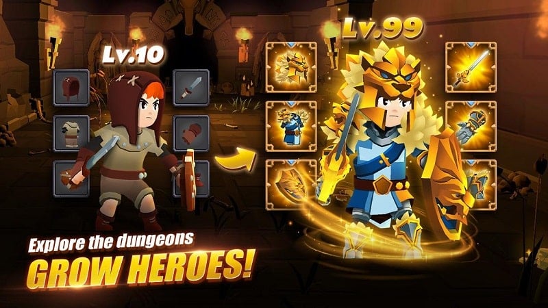 AFK Dungeon 1.1.53 (Menu, Damage/Defense Multiplier)