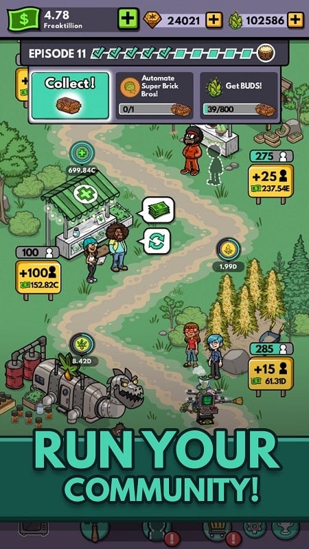 Bud Farm: Idle Tycoon 1.23.0 (Menu/Unlimited money, cards, buds)