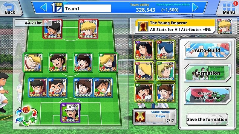 Captain Tsubasa ZERO 3.0.0 (Menu, Weak enemies/High Player Stats)