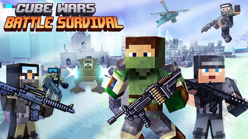 Cube Wars Battle Survival 1.83 (God mode, dumb enemy)