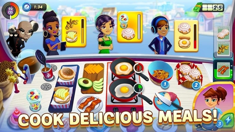 Diner DASH Adventures 1.67.0 (Menu/Unlimited money, hearts)