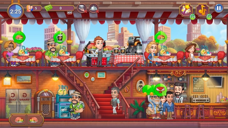 Grand Cafe Mania 0.44 (Unlimited money)