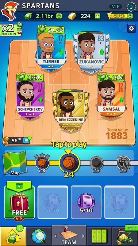 Idle Five Basketball Tycoon 1.40.2 (Menu, Money/Attack speed)