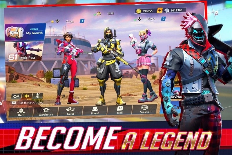 Omega Legends 1.0.77 (Menu, Rapid fire/Jump/Wallhack)