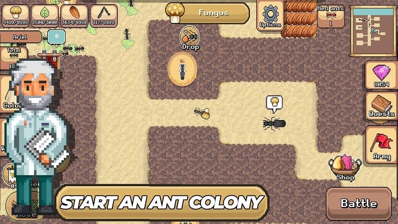 Pocket Ants 0.0988 (Menu, God mode/Speed hack/Antiban)