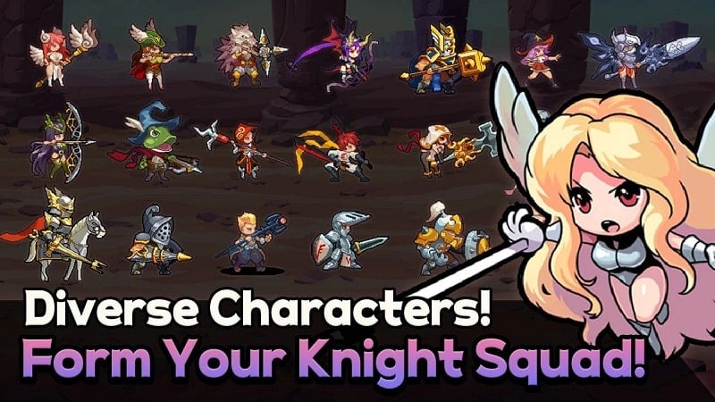 Rush! Knights : Idle RPG 1.1.56 (Menu/God mode/Damage Multiplier/Unlimited Currency)