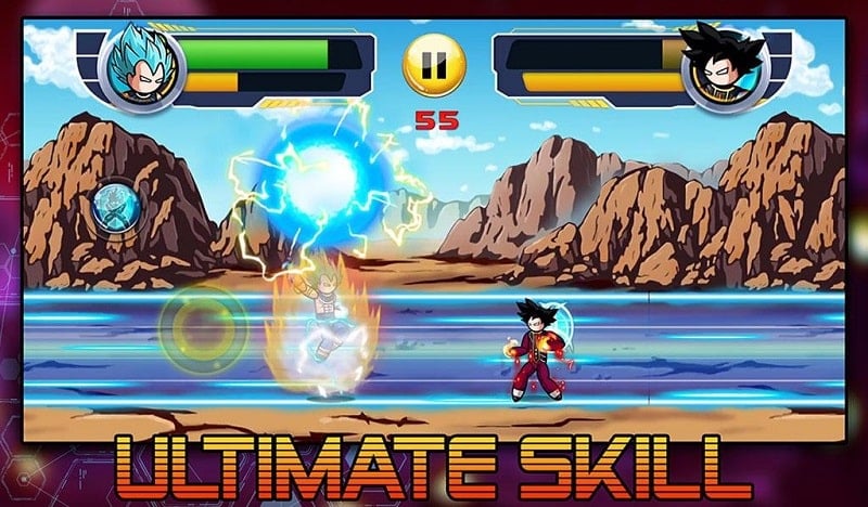 Stickman Warriors Dragon Legend Super Battle Fight 1.40 (Menu/Damage, defense multiplier)