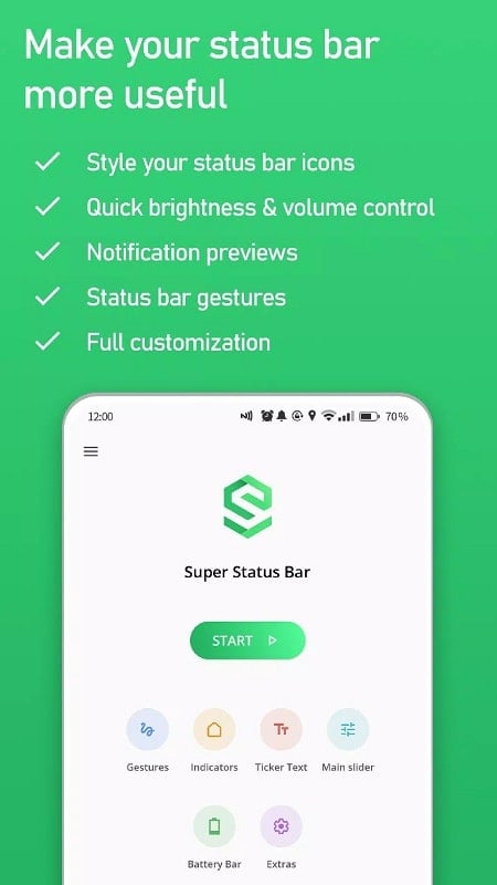 Super Status Bar 2.9.2 (Unlocked Premium)