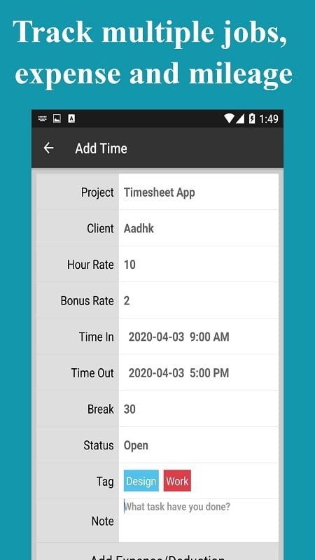 Timesheet – Work Hours Tracker 14.01.18-inApp (Unlocked)