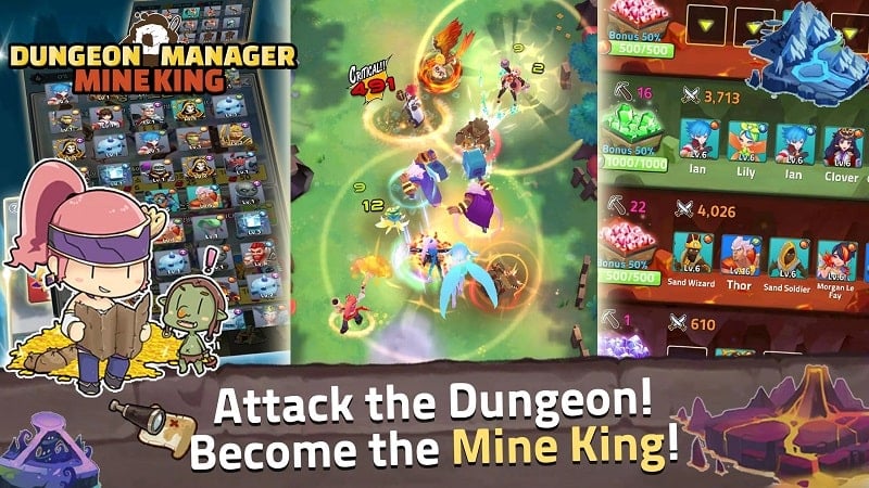 Dungeon Manager : Mine King 1.27 (Menu/No skill CD)