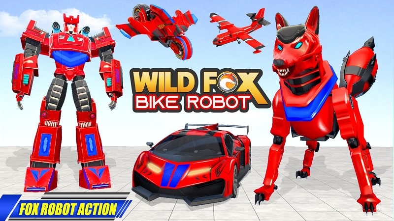 Fox Robot Transform Bike Game 106 (Menu/Unlimited money)