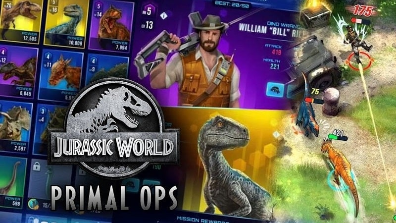 Jurassic World Primal Ops 1.13.2 (Menu, God mode/High damage)