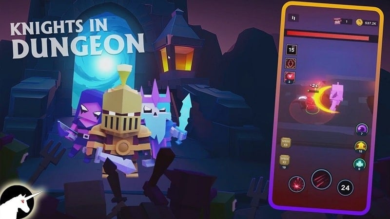 Knights in Dungeon 1.1.18 (Menu/Free In-app Purchase/Damage/Defense Multiplier/God Mode)