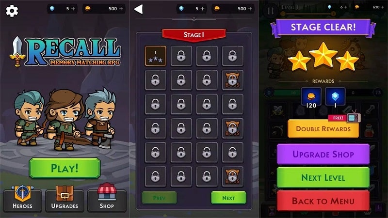 Recall – Memory Matching RPG 1.1d (Unlimited Gold/Diamond)