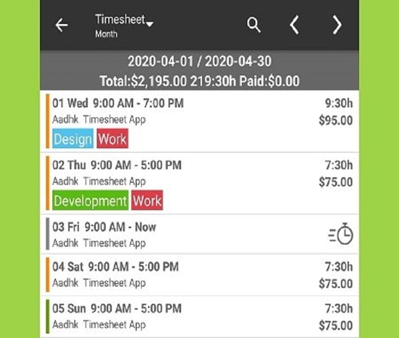 Timesheet – Work Hours Tracker 13.11.04-inApp (Unlocked)