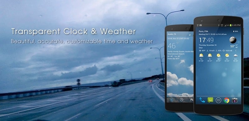 Transparent clock weather Pro 7.16.1 (N/A)